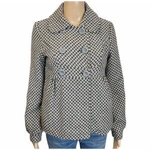 BLACK BAT Double-Breasted Diamonds Pea Coat small